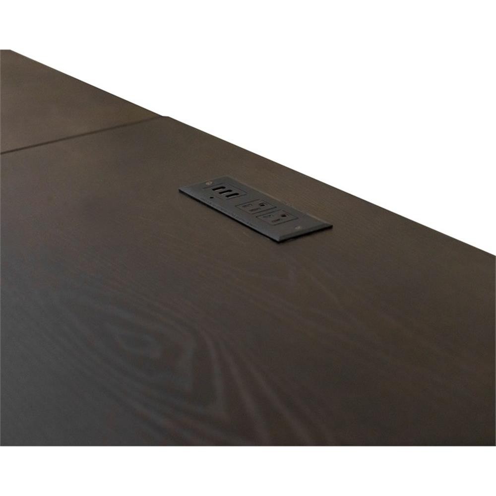 Martin Furniture 66″W Wood L-Desk & Return Writing Table & Return in Dark Brown
