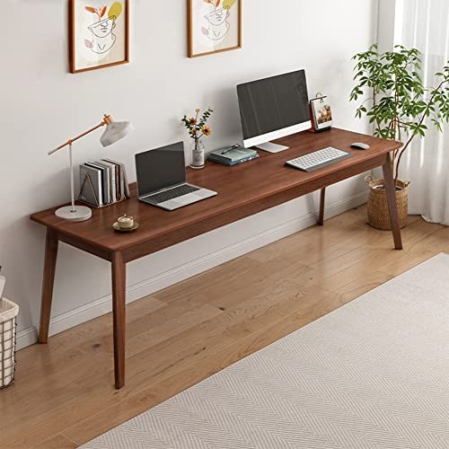 Mid-Century Long Desk Table – 63″ Simple Modern Extra Long 2 63″W20″D Walnut