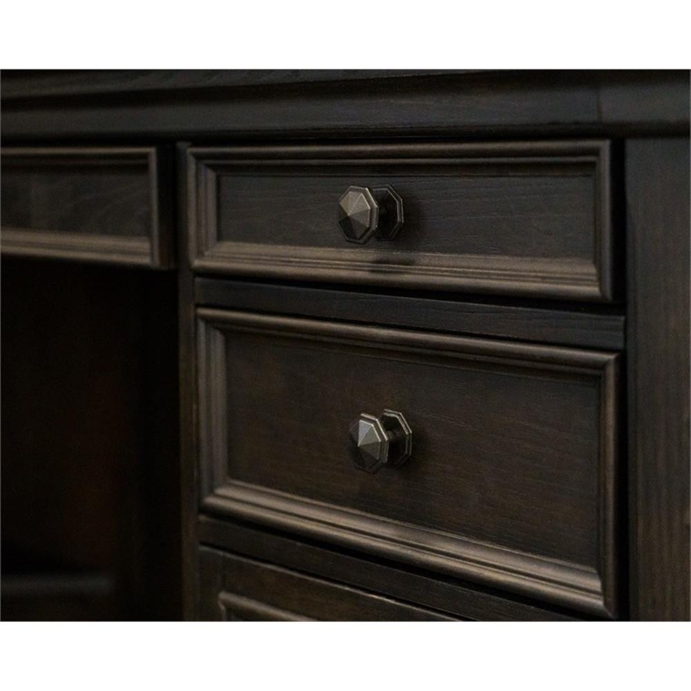 Martin Furniture 66″W Wood L-Desk & Return Writing Table & Return in Dark Brown