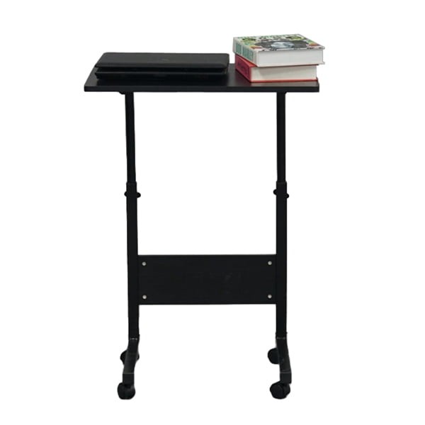Adjustable Height Rolling Computer Desk, 23.6 x 15.7 in, Black
