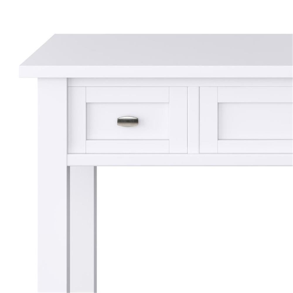 Simpli Home Warm Shaker Wood Transitional 48″ Writing Office Desk in White