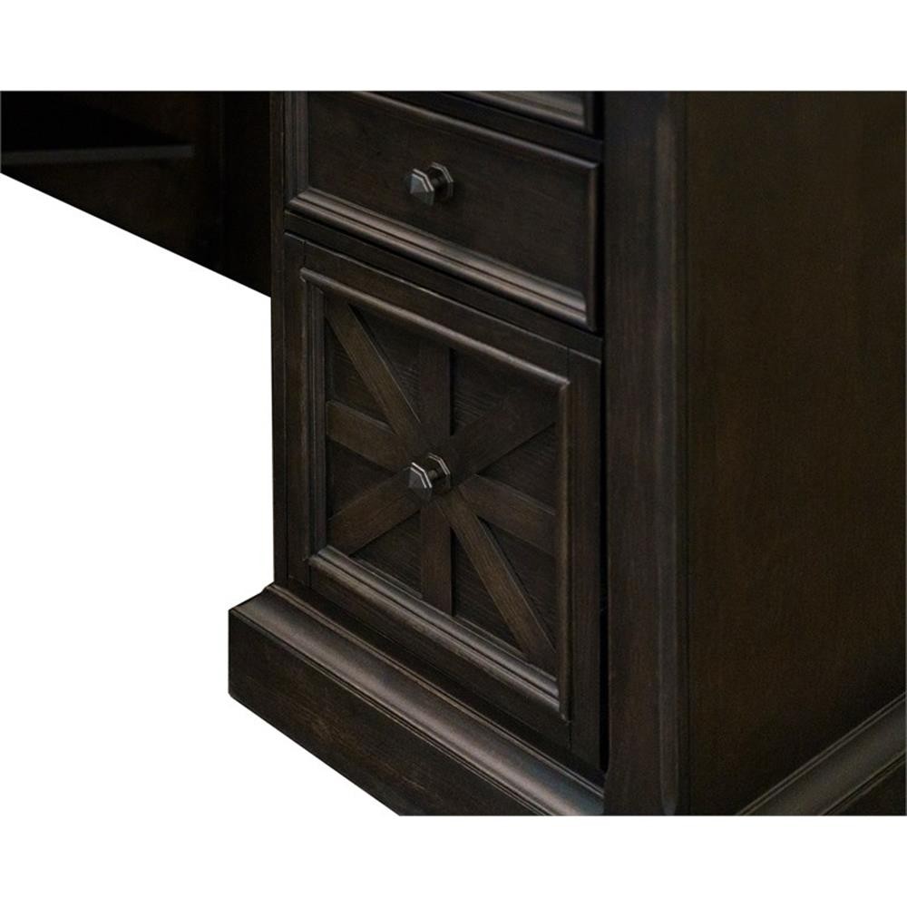 Martin Furniture 66″W Wood L-Desk & Return Writing Table & Return in Dark Brown