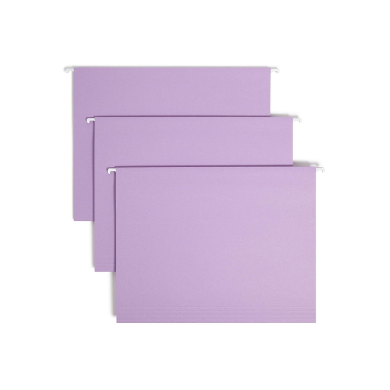 Smead Standard Hanging File Folders 25 Count Lavender 1/5-Cut Adjustable Tabs