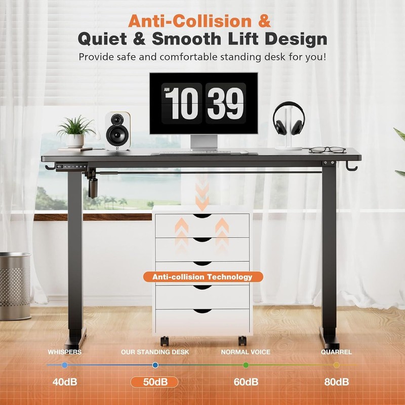 40-63 Inch Electric Standing Desk Home Office Height Adjustable Computer Table gallery