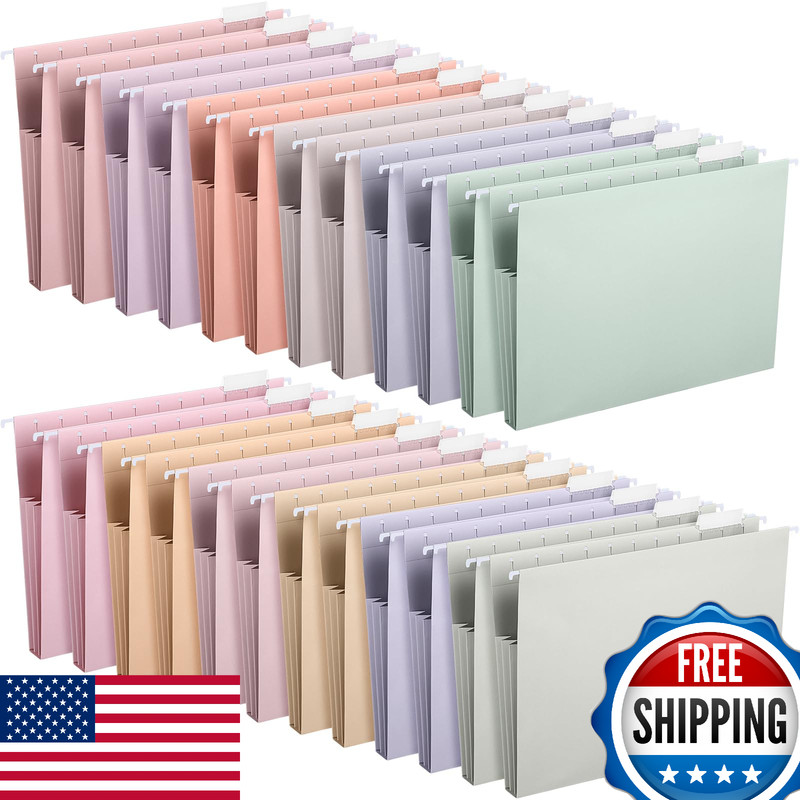 Yaomiao 24 Pack Hanging File Folders, 3 Pleats, Letter Size, File Cabinet