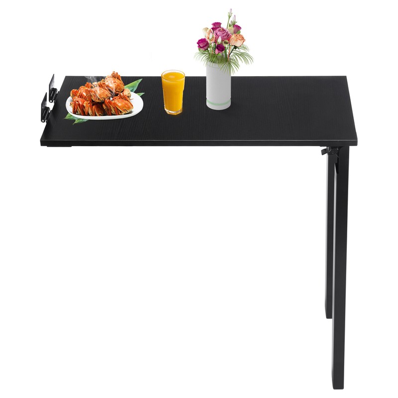 Folding Dining Table Wall Mounted Folding Table For Home Offices 75*40cm Black gallery