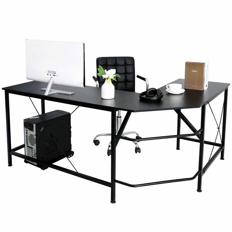 66" L-Shaped Computer Desk Desktop Wall Corner Bedroom Home Study Workstation gallery