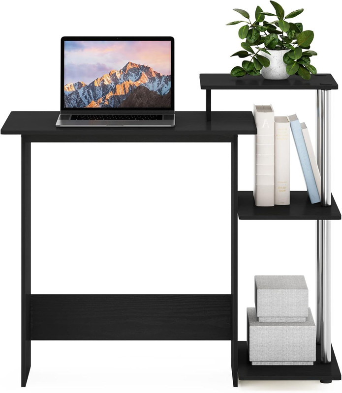 EFFICIENT Desk, 28.6" Wide Gaming Desk with 3 Open Side Shelves, Laptop Notebook gallery
