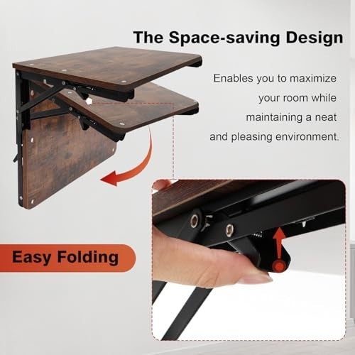 Wall-Mounted Folding Shelf for Small Spaces - Floating Desk & Media Shelf, 30lbs gallery