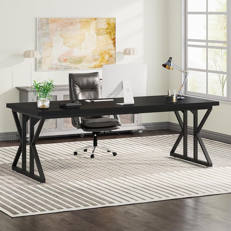 78.7-Inch Modern Executive Desk Large Computer Office Desk Study Writing Desk