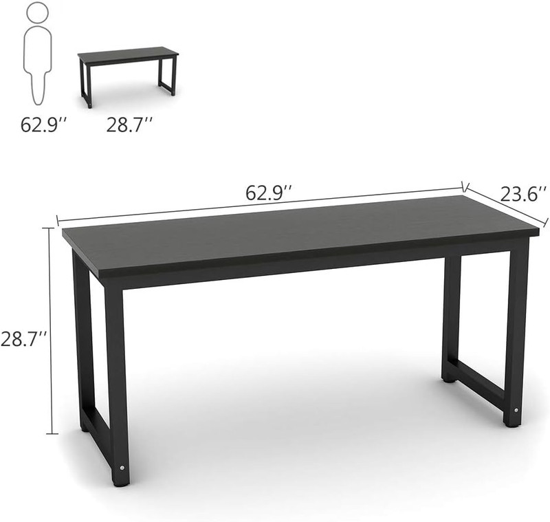 Modern Computer Desk, 63 Inch Large Office Desk Computer Table Study Writing Des gallery