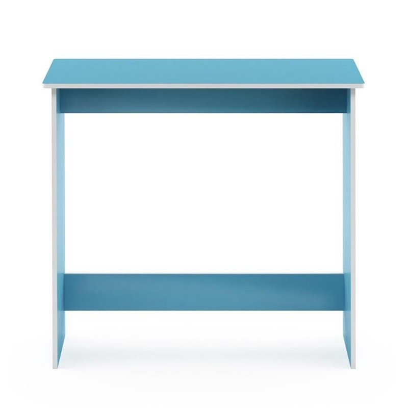 Maklaine Engineered Wood Simplistic Study Table in Light Blue/White gallery