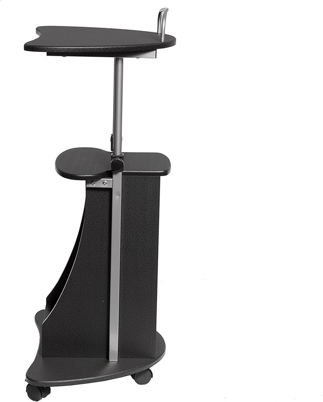 Sit-To-Stand Rolling Adjustable Height Laptop Cart with Storage, Graphite, 22 X gallery