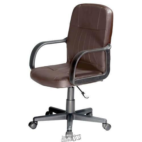 Comfort Products-Mid-Back Leather Chair Dark Brown 18″Lx17″D Office Desk Lift