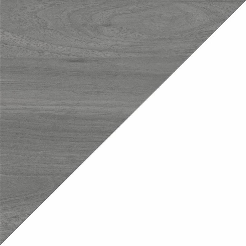 Pemberly Row L Shaped Desk in Pure White and Modern Gray - Engineered Wood gallery