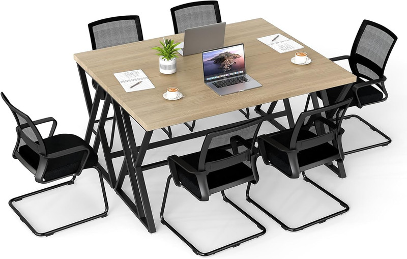 59″ Grey Computer Desk Set of 2 – Heavy-Duty Metal Frame for Home Office