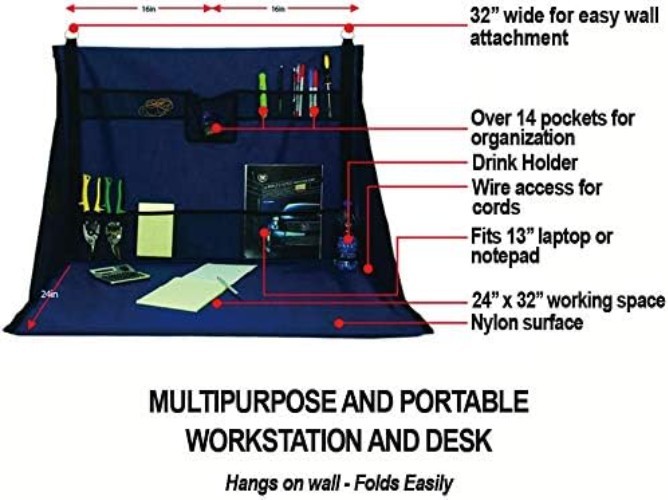 Effortless Portable Workstation - 24" H x 32" W Black Desk for Anywhere You Need gallery