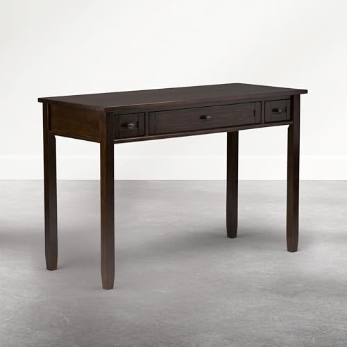 Warm Shaker Desk - 48 Inch Wide Solid Wood Writing Desk in Mocha Brown gallery