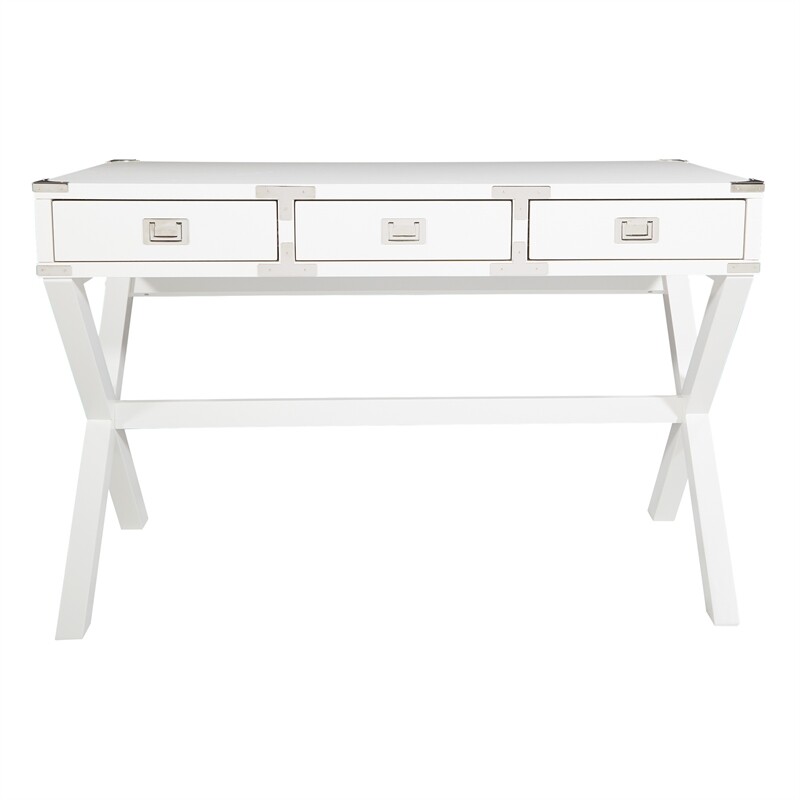 Wellington 46″ Desk with Power in White Finish