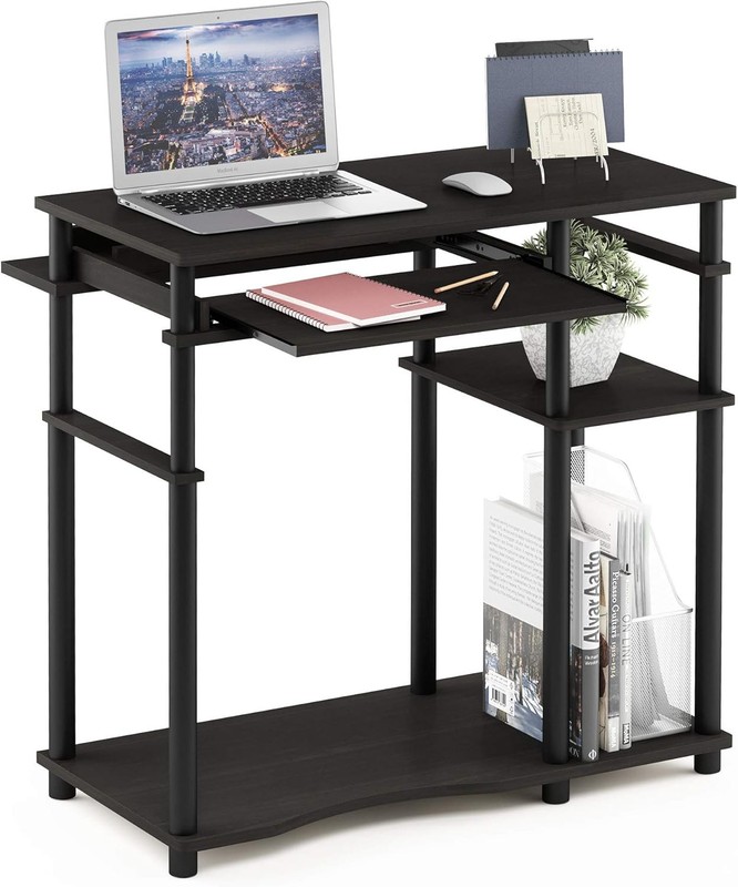 Home Laptop Notebook Computer Desk W/ Black/Grey Finish & Ergonomic Comfort gallery