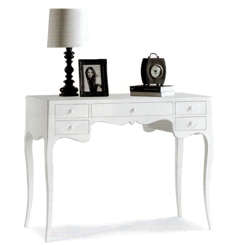 Mobile Desk Pc Studio Office 5 Drawers Arte Povera Matte White Classic