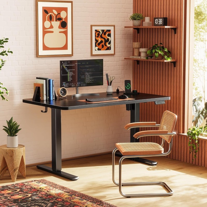 Electric Standing Desk with Power Outlets and USB-C Port, 47 X 24 Inch Height... gallery