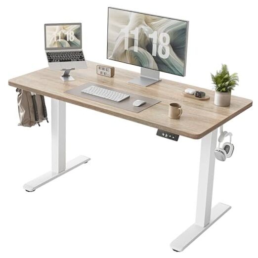 Height Adjustable Electric Standing Desk, 47 x 24 inch, Sit 47 inch Maple