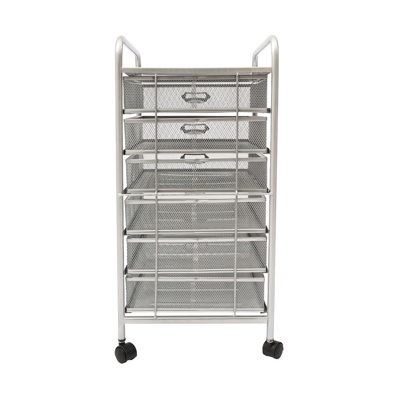 Rolling File Cart with 6 Storage Drawers, Mobile File Cabinet on Black gallery