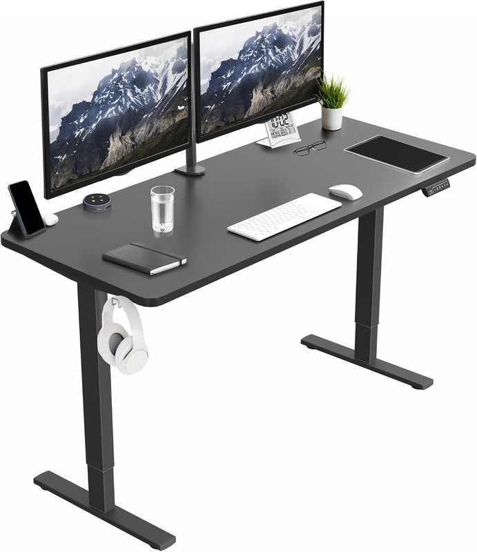 VIVO Electric Standing Desk 60"x24", Memory Height, 220 lbs Capacity, Black