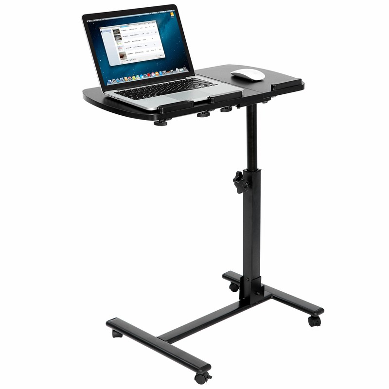 Adjustable Mobile Rolling Height Angle Laptop Sofa Desk Overbed Table Stand