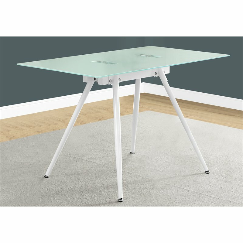 Monarch 48" Glass Top Computer Desk in Glossy White gallery