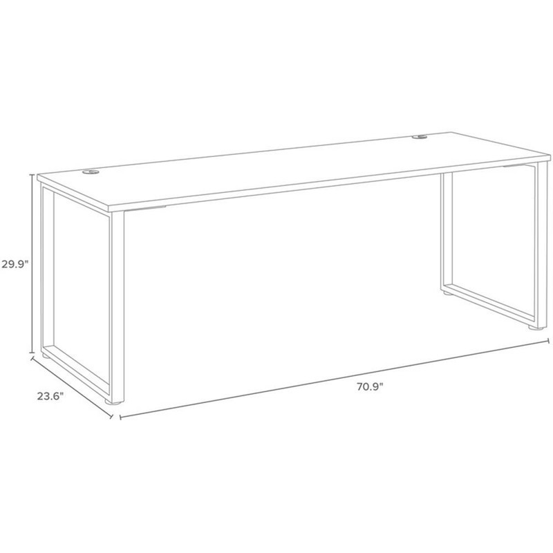 Bowery Hill 72"x24" Open Metal Desk for Commercial/Home Office in Black & Pewter gallery