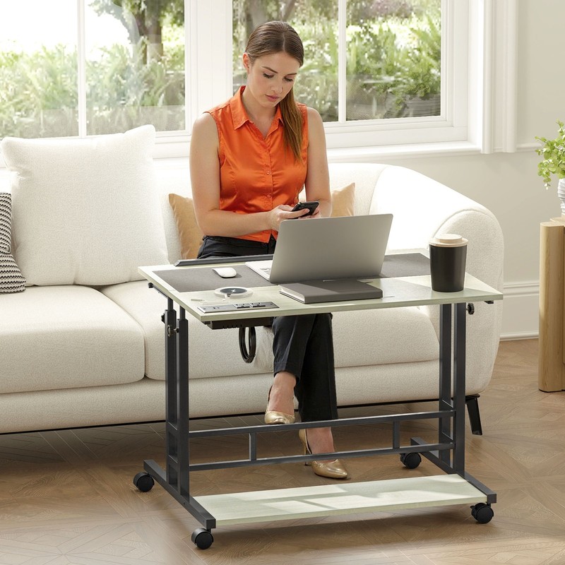 HOMCOM Adjustable Standing Desk w/ Power Outlets, Refurbished gallery