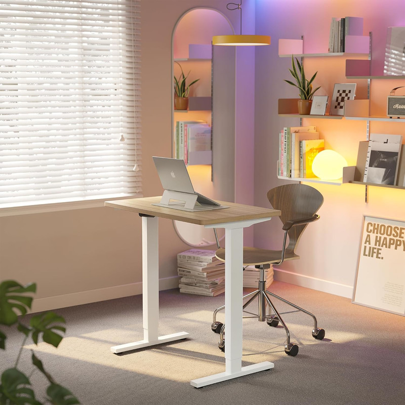 32" Small Electric Standing Desk Adjustable Height, 4 Memory Height Settings, Si