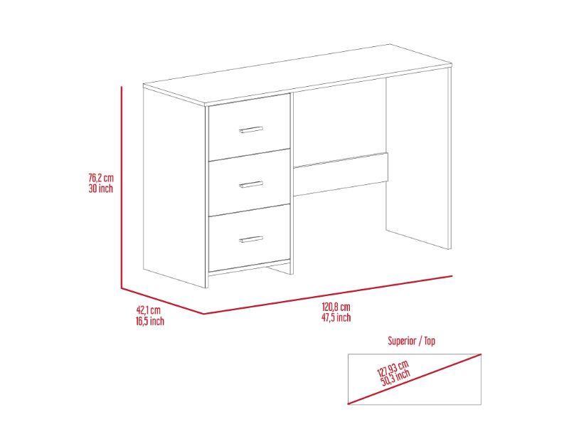 Berlin Three Drawers Desk gallery
