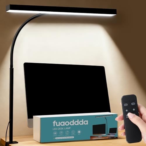 LED Desk Lamp for Office Home, Eye- caring Lamp with 10 Meter Remote Black gallery