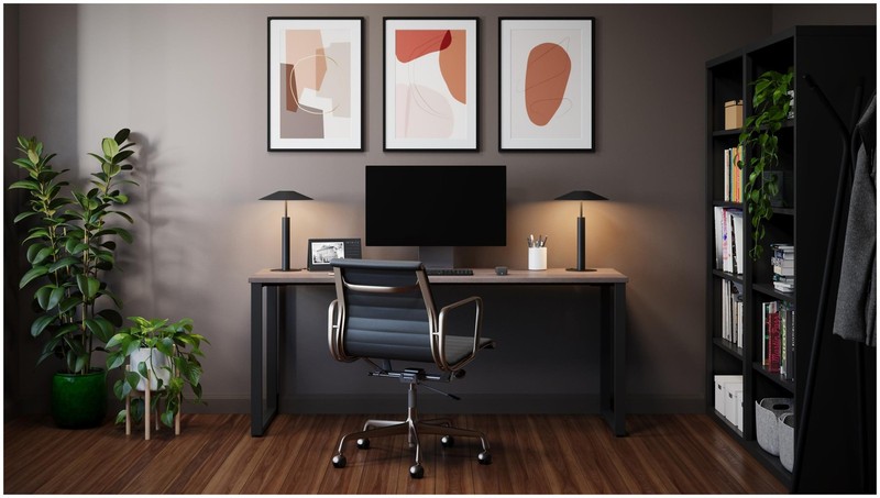 Hirsh 72"x30" Open Metal Desk for Commercial/Home Office - Black/Pewter gallery