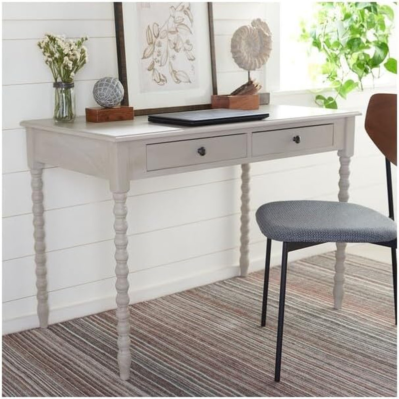 O'Mara Taupe 2-Drawer Computer Desk - Stylish Home Office Furniture gallery