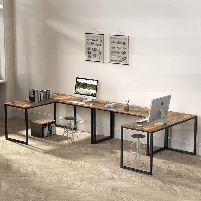 SHW Mission 48-Inch Home Office Computer Desk, Rustic Brown gallery