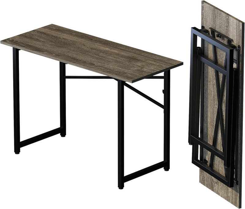 47 Inch Folding Desk, Writing Gaming Computer Camping Table, No Assembly Require