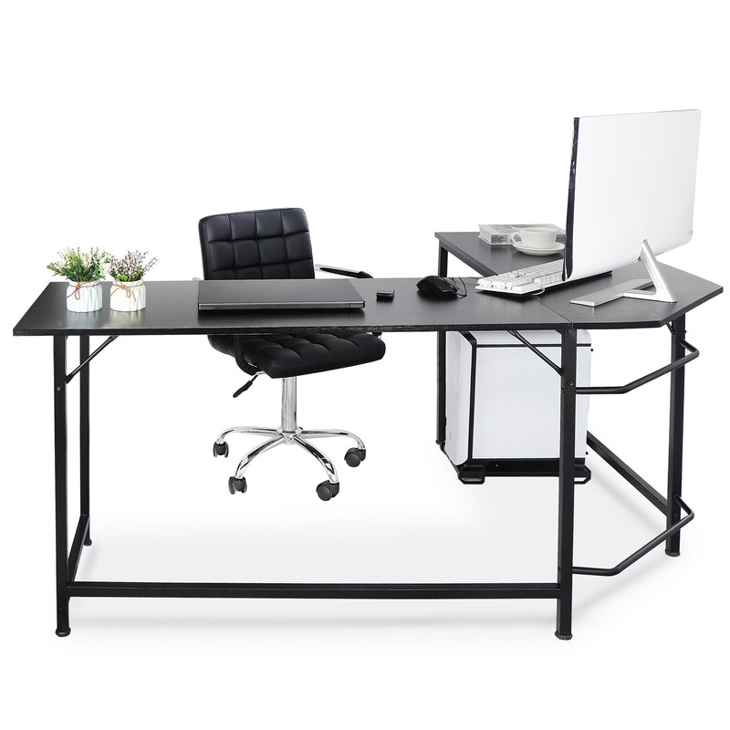 66” Modern L-Shaped Desk Corner PC Laptop Computer Desk Study Table Workstation