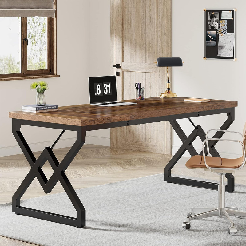 Tribesigns 63-Inch Executive Desk, Large Office Computer Desk with Extra Thick W