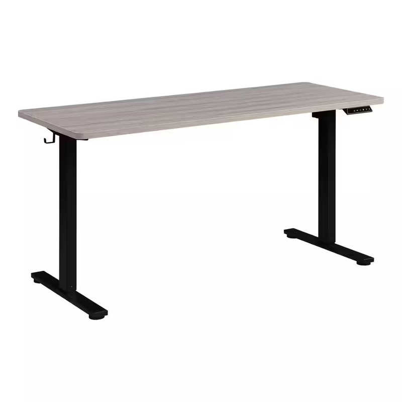 Primo 59" W Sit to Stand Electric Height Adjustable Desk with Light Grey Top and gallery