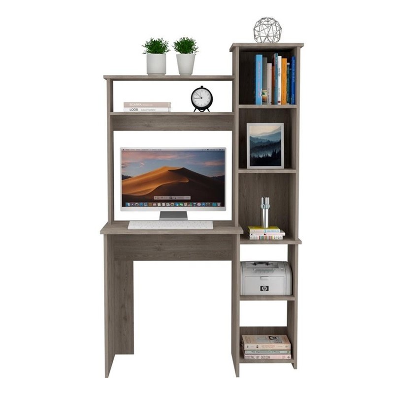 TUHOME Versalles Desk Engineered Wood Desks in Gray gallery