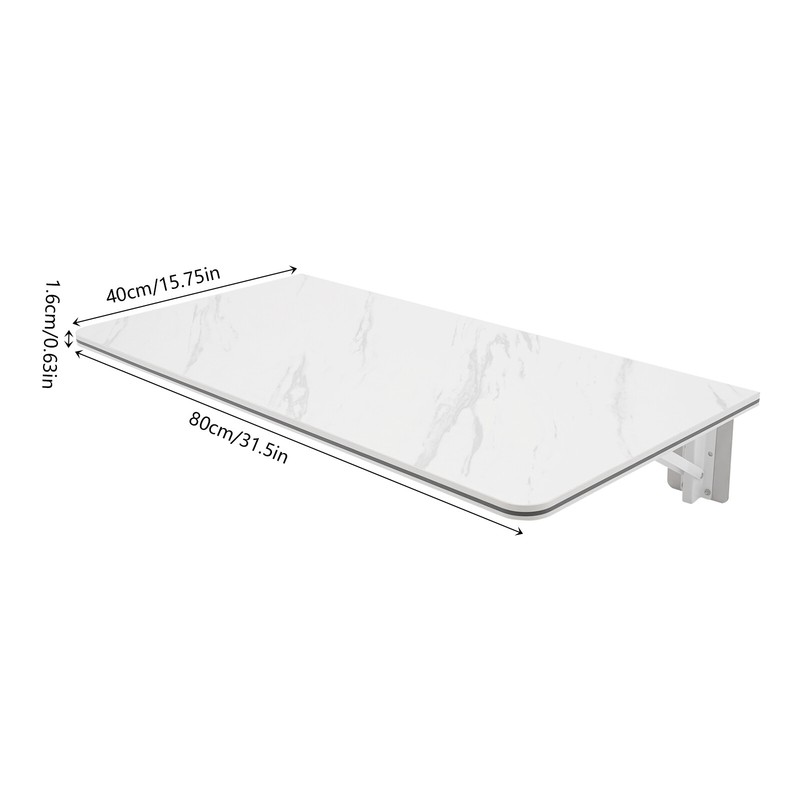 Modern Folding Wall Desk Wall-mounted Folding Table Foldable Table Indoor White gallery