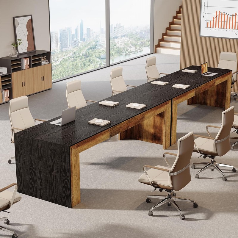 6.5FT Conference Table, 78.7-Inch Modern Rectangle Meeting Table for 6-8 People gallery