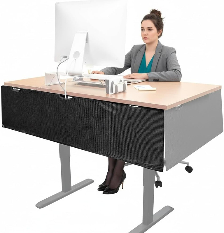 under Desk Modesty Panel for Office Desks and Sit Stand Workstations [60 Inches