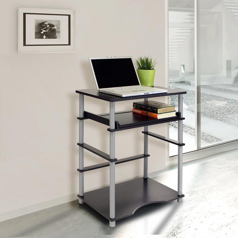 Home Laptop Notebook Computer Desk W/ Black/Grey Finish & Ergonomic Comfort gallery