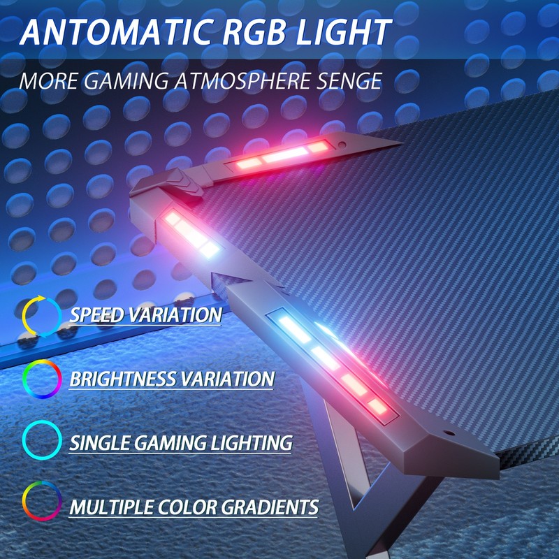 40/47/55/63 inch Gaming Desk with LED RGB Ergonomic Computer Table Gamer Desk gallery