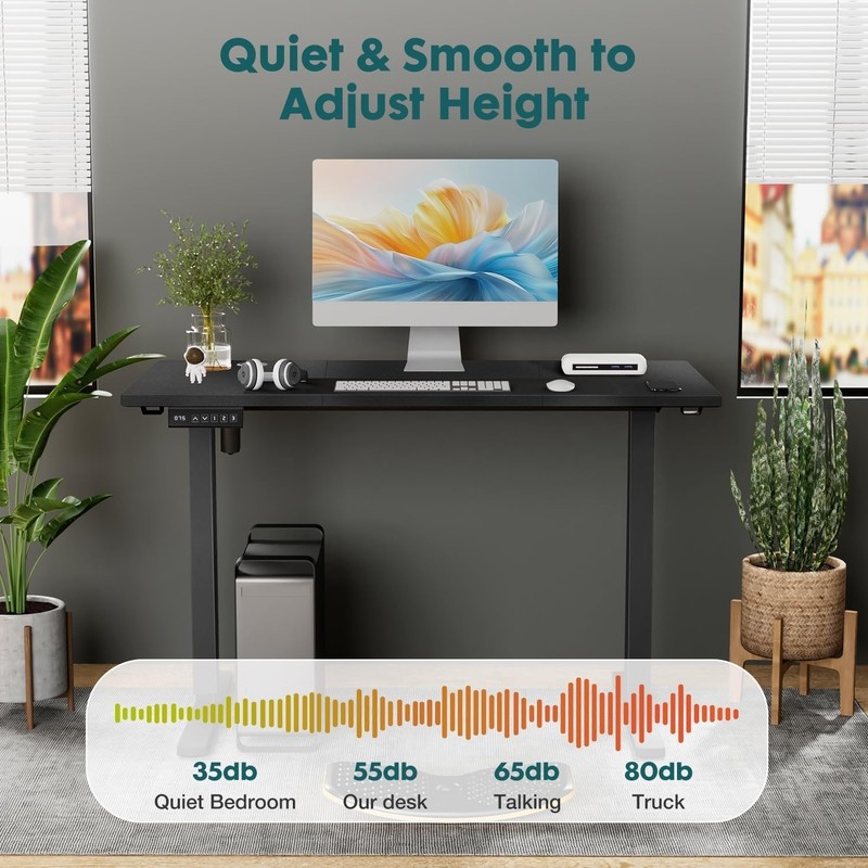 63” Modern Adjustable Height Electric Standing Desk Home Office Stand up Table gallery